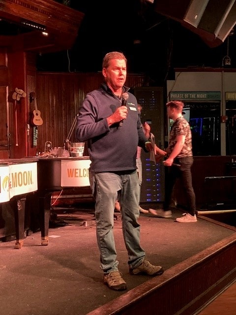 On Stage at Certified Contractor Appreciation Party